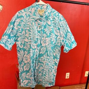 Men's Vibrant Hawaii Floral Short Sleeve Button Up Shirt,, Sz Lg